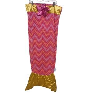 Snuggie Mermaid Tail Blanket 52" | Pink & Yellow | Cozy Lounge Throw